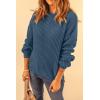 imagePRETTYGARDEN Womens Fashion Sweater Long Sleeve Casual Ribbed Knit Winter Clothes Pullover Sweaters Blouse TopGrey Blue