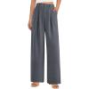 imagePRETTYGARDEN Womens Summer Work Pants Elastic High Waisted Straight Leg Business Casual Dressy Trousers Slacks with PocketsDark Grey