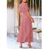 imagePRETTYGARDEN Womens Summer Wrap Maxi Dress Casual Boho Floral V Neck Short Sleeve Ruffle Hem Split Beach Long DressesDot Red White