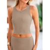 imagePRETTYGARDEN Womens 2 Piece Maxi Skirt Sets Casual Summer Knit Cropped Tank Top High Waisted Long Skirts OutfitKhaki