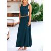 imagePRETTYGARDEN Womens 2 Piece Maxi Skirt Sets Casual Summer Knit Cropped Tank Top High Waisted Long Skirts OutfitLake Blue