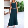 imagePRETTYGARDEN Womens 2 Piece Maxi Skirt Sets Casual Summer Knit Cropped Tank Top High Waisted Long Skirts OutfitLake Blue