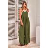 imagePRETTYGARDEN Womens Bib Overalls Casual Summer Sleeveless Strap Loose Wide Leg Jumpsuits with PocketsLight Army Green