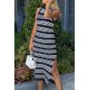 imagePRETTYGARDEN Womens Summer Bodycon Sundresses Casual Midi Sleeveless Hollow Out Knit Side Slit Striped Long Tank DressStriped Navy White