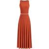 imagePRETTYGARDEN Womens 2 Piece Maxi Skirt Sets Casual Summer Knit Cropped Tank Top High Waisted Long Skirts OutfitBrick Red