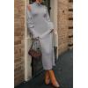imagePRETTYGARDEN Womens Fall 2 Piece Outfits Bodycon Maxi Tank Pullover Sweater Dress and Long Sleeve Cropped Cardigan Knit SetsGrey