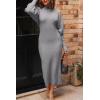 imagePRETTYGARDEN Womens Fall 2 Piece Outfits Bodycon Maxi Tank Pullover Sweater Dress and Long Sleeve Cropped Cardigan Knit SetsGrey