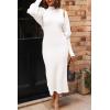 imagePRETTYGARDEN Womens Fall 2 Piece Outfits Bodycon Maxi Tank Pullover Sweater Dress and Long Sleeve Cropped Cardigan Knit SetsWhite