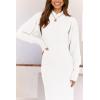 imagePRETTYGARDEN Womens Fall 2 Piece Outfits Bodycon Maxi Tank Pullover Sweater Dress and Long Sleeve Cropped Cardigan Knit SetsWhite