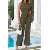 imagePRETTYGARDEN Womens Summer 2 Piece Loungewear Set Cropped Tank Top Wide Leg Sweatpants Tracksuit Casual OutfitsArmy Green