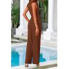 imagePRETTYGARDEN Womens Summer 2 Piece Loungewear Set Cropped Tank Top Wide Leg Sweatpants Tracksuit Casual OutfitsBrown