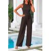 imagePRETTYGARDEN Womens Summer 2 Piece Loungewear Set Cropped Tank Top Wide Leg Sweatpants Tracksuit Casual OutfitsCoffee