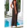 imagePRETTYGARDEN Womens Summer 2 Piece Loungewear Set Cropped Tank Top Wide Leg Sweatpants Tracksuit Casual OutfitsCoffee