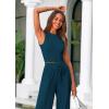 imagePRETTYGARDEN Womens Summer 2 Piece Loungewear Set Cropped Tank Top Wide Leg Sweatpants Tracksuit Casual OutfitsLake Blue
