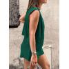 imagePRETTYGARDEN Womens Summer 2 Piece Outfits Sleeveless Matching Sets Button Down V Neck Vest Waistcoat and Pockets ShortsDark Green