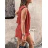 imagePRETTYGARDEN Womens Summer 2 Piece Outfits Sleeveless Matching Sets Button Down V Neck Vest Waistcoat and Pockets ShortsRust Red