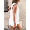 imagePRETTYGARDEN Womens Summer 2 Piece Outfits Sleeveless Matching Sets Button Down V Neck Vest Waistcoat and Pockets ShortsWhite