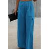 imagePRETTYGARDEN Womens Wide Leg Cargo Pants High Waist Business Casual Trousers Pant with PocketsDenim Blue