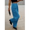 imagePRETTYGARDEN Womens Wide Leg Cargo Pants High Waist Business Casual Trousers Pant with PocketsDenim Blue