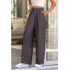 imagePRETTYGARDEN Womens Wide Leg Cargo Pants High Waist Business Casual Trousers Pant with PocketsGrey