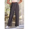 imagePRETTYGARDEN Womens Wide Leg Cargo Pants High Waist Business Casual Trousers Pant with PocketsGrey