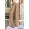 imagePRETTYGARDEN Womens Wide Leg Cargo Pants High Waist Business Casual Trousers Pant with PocketsKhaki