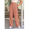 imagePRETTYGARDEN Womens Wide Leg Cargo Pants High Waist Business Casual Trousers Pant with PocketsOrange Pink