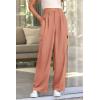 imagePRETTYGARDEN Womens Wide Leg Cargo Pants High Waist Business Casual Trousers Pant with PocketsOrange Pink