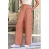 imagePRETTYGARDEN Womens Wide Leg Cargo Pants High Waist Business Casual Trousers Pant with PocketsOrange Pink