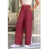 imagePRETTYGARDEN Womens Wide Leg Cargo Pants High Waist Business Casual Trousers Pant with PocketsRose Red
