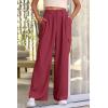 imagePRETTYGARDEN Womens Wide Leg Cargo Pants High Waist Business Casual Trousers Pant with PocketsRose Red