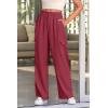 imagePRETTYGARDEN Womens Wide Leg Cargo Pants High Waist Business Casual Trousers Pant with PocketsRose Red