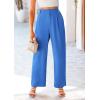 imagePRETTYGARDEN Womens Wide Leg Suit Pants Loose Fit High Elastic Waisted Business Casual Long Trousers PantBlue