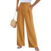imagePRETTYGARDEN Womens Wide Leg Suit Pants Loose Fit High Elastic Waisted Business Casual Long Trousers PantBrown Yellow