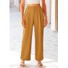 imagePRETTYGARDEN Womens Wide Leg Suit Pants Loose Fit High Elastic Waisted Business Casual Long Trousers PantBrown Yellow