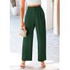 imagePRETTYGARDEN Womens Wide Leg Suit Pants Loose Fit High Elastic Waisted Business Casual Long Trousers PantDark Green