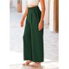imagePRETTYGARDEN Womens Wide Leg Suit Pants Loose Fit High Elastic Waisted Business Casual Long Trousers PantDark Green