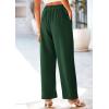 imagePRETTYGARDEN Womens Wide Leg Suit Pants Loose Fit High Elastic Waisted Business Casual Long Trousers PantDark Green