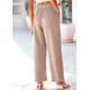 imagePRETTYGARDEN Womens Wide Leg Suit Pants Loose Fit High Elastic Waisted Business Casual Long Trousers PantLight Khaki