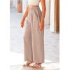imagePRETTYGARDEN Womens Wide Leg Suit Pants Loose Fit High Elastic Waisted Business Casual Long Trousers PantLight Khaki