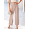 imagePRETTYGARDEN Womens Wide Leg Suit Pants Loose Fit High Elastic Waisted Business Casual Long Trousers PantLight Khaki