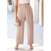 imagePRETTYGARDEN Womens Wide Leg Suit Pants Loose Fit High Elastic Waisted Business Casual Long Trousers PantLight Khaki