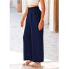 imagePRETTYGARDEN Womens Wide Leg Suit Pants Loose Fit High Elastic Waisted Business Casual Long Trousers PantNavy