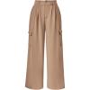 imagePRETTYGARDEN Womens Wide Leg Cargo Pants High Waist Business Casual Trousers Pant with PocketsKhaki