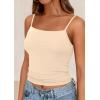 imagePRETTYGARDEN Summer Tank Tops for Women 2025 Sleeveless Spaghetti Strap Camisole Basic Crop Top Cute Going Out Fitted ShirtsApricot