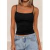 imagePRETTYGARDEN Summer Tank Tops for Women 2025 Sleeveless Spaghetti Strap Camisole Basic Crop Top Cute Going Out Fitted ShirtsBlack