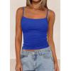 imagePRETTYGARDEN Summer Tank Tops for Women 2025 Sleeveless Spaghetti Strap Camisole Basic Crop Top Cute Going Out Fitted ShirtsBlue
