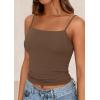imagePRETTYGARDEN Summer Tank Tops for Women 2025 Sleeveless Spaghetti Strap Camisole Basic Crop Top Cute Going Out Fitted ShirtsCoffee