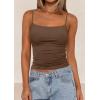 imagePRETTYGARDEN Summer Tank Tops for Women 2025 Sleeveless Spaghetti Strap Camisole Basic Crop Top Cute Going Out Fitted ShirtsCoffee