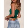 imagePRETTYGARDEN Summer Tank Tops for Women 2025 Sleeveless Spaghetti Strap Camisole Basic Crop Top Cute Going Out Fitted ShirtsDark Green